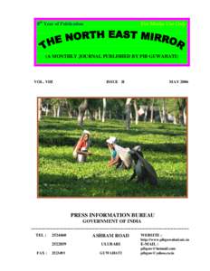 8th Year of Publication  For Media Use Only (A MONTHLY JOURNAL PUBLISHED BY PIB GUWAHATI)