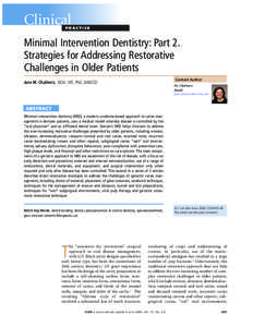 Minimal Intervention Dentistry: Part 2. Strategies for Addressing Restorative Challenges in Older Patients