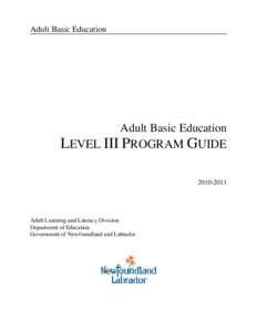 Microsoft Word - Adult Basic Education Level III Program Guide[removed]Edition.doc
