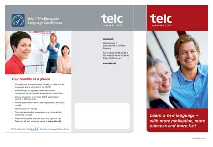 telc – The European Language Certificates telc GmbH BleichstrasseFrankfurt am Main