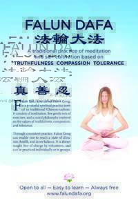 FALUN DAFA  法轮大法 A traditional practice of meditation and self-cultivation based on