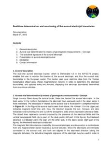 Real-time determination and monitoring of the auroral electrojet boundaries Documentation March 5th, 2013 Contents 1.