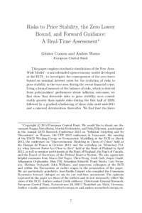 Risks to Price Stability, the Zero Lower Bound, and Forward Guidance: A Real-Time Assessment∗ G¨ unter Coenen and Anders Warne European Central Bank