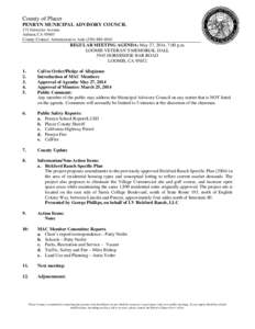 County of Placer PENRYN MUNICIPAL ADVISORY COUNCIL 175 Fulweiler Avenue Auburn, CA[removed]County Contact: Administrative Aide[removed]