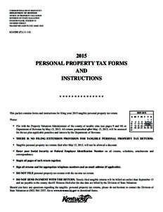 COMMONWEALTH OF KENTUCKY DEPARTMENT OF REVENUE OFFICE OF PROPERTY VALUATION DIVISION OF STATE VALUATION FOURTH FLOOR, STATION[removed]HIGH STREET