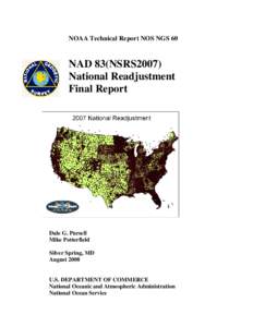 NOAA Technical Report NOS NGS 60  NAD 83(NSRS2007) National Readjustment Final Report