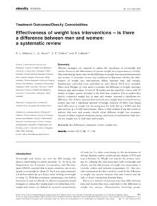obesity reviews  doi: obrTreatment Outcomes/Obesity Comorbidities