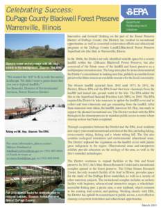 Celebrating Success: DuPage County Blackwell Forest Preserve, Warrenville, Illinois