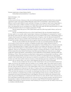 Southern Campaign American Revolution Pension Statements & Rosters Pension Application of James Butler S16674 Transcribed and annotated by C. Leon Harris State of Georgia } S.S. Elbert County }