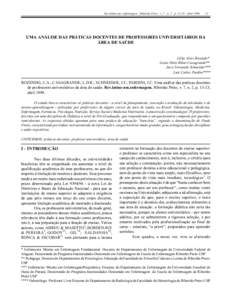 Rev.latino-am. enfermagem - Ribeirão Preto - v. 7 - n. 2 - pabrilUMA ANÁLISE DAS PRÁTICAS DOCENTES DE PROFESSORES UNIVERSITÁRIOS DA ÁREA DE SAÚDE