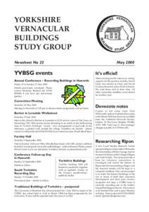 YORKSHIRE VERNACULAR BUILDINGS STUDY GROUP Newsheet No 23