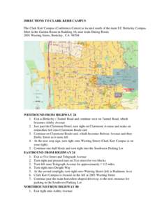Microsoft Word - Directions to Clark Kerr Campus a.doc