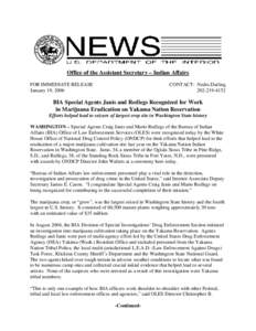 Office of the Assistant Secretary – Indian Affairs FOR IMMEDIATE RELEASE January 19, 2006 CONTACT: Nedra Darling[removed]