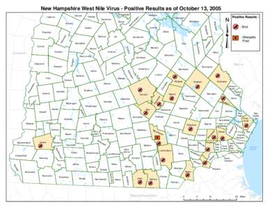 New Hampshire West Nile Virus - Positive Results as of October 13, 2005 Bridgewater Canaan  Meredith