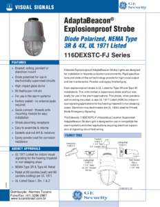 VISUAL SIGNALS  AdaptaBeacon® Explosionproof Strobe Diode Polarized, NEMA Type 3R & 4X, UL 1971 Listed