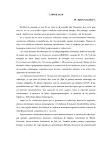 ODINOFAGIA Dr. Rubén González E. El dolor de garganta es uno de los motivos de consulta más frecuentes, que en la gran mayoría de los casos traduce alguna condición relativamente benigna. Sin embargo, también puede