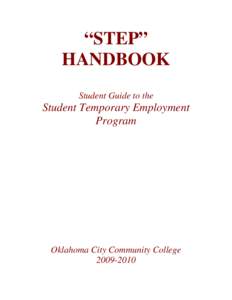“STEP” HANDBOOK Student Guide to the Student Temporary Employment Program