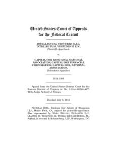 United States Court of Appeals for the Federal Circuit ______________________ INTELLECTUAL VENTURES I LLC, INTELLECTUAL VENTURES II LLC,