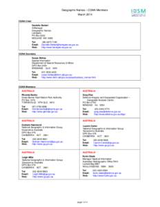 Geocodes / Internet / Geoscience Australia / Computing / Defence Imagery and Geospatial Organisation / Committee for Geographical Names in Australasia / Email / Geography of Australia / Landgate