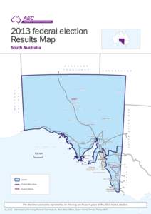 2013 federal election Results Map South Australia N T
