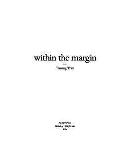 within the margin — Truong Tran  Apogee Press