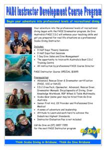 Recreation / Recreational diving / Rescue Diver / Sports / Scuba diving / Master Instructor / Master Scuba Diver / Underwater diving / Professional Association of Diving Instructors / Divemaster