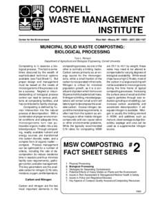 Municipal Solid Waste Composting: Biological Processing
