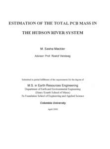 ESTIMATION OF THE TOTAL PCB MASS IN THE HUDSON RIVER SYSTEM