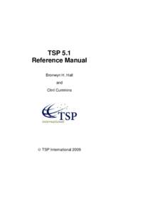 TSP 5.1 Reference Manual Bronwyn H. Hall and Clint Cummins