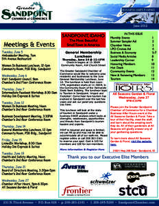 June[removed]SANDPOINT, IDAHO Meetings & Events Tuesday, June 5
