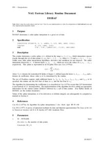 E01 – Interpolation  E01BAF NAG Fortran Library Routine Document E01BAF