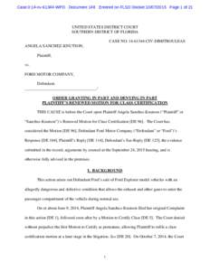 Case 0:14-cvWPD Document 148 Entered on FLSD DocketPage 1 of 21  UNITED STATES DISTRICT COURT SOUTHERN DISTRICT OF FLORIDA CASE NOCIV-DIMITROULEAS ANGELA SANCHEZ-KNUTSON,