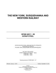 THE NEW YORK, SUSQUEHANNA AND WESTERN RAILWAY ______________________________________________________________________  NYSW[removed]