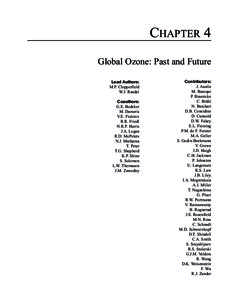 CHAPTER 4 Global Ozone: Past and Future Lead Authors: M.P. Chipperfield W.J. Randel Coauthors: