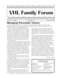 VHL Family Forum Volume 7, Number 3 ISSN[removed]September 1999