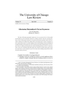 The University of Chicago Law Review Volume 70 Fall 2003