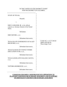 Case 1:12-cv[removed]RMC-DST-RLW Document 353 Filed[removed]Page 1 of 32  IN THE UNITED STATES DISTRICT COURT FOR THE DISTRICT OF COLUMBIA  STATE OF TEXAS,