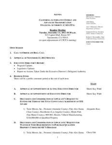 AGENDA CALIFORNIA ALTERNATIVE ENERGY AND ADVANCED TRANSPORTATION  FINANCING AUTHORITY (CAEATFA)