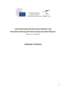 Informal Environment Council (Milan, 16/17 July 2014)