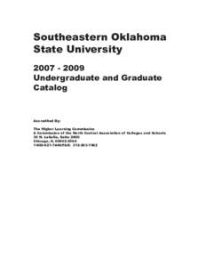 Southeastern Oklahoma State UniversityUndergraduate and Graduate Catalog