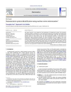 Automatica–2193  Contents lists available at SciVerse ScienceDirect Automatica journal homepage: www.elsevier.com/locate/automatica