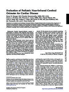 Evaluation of Pediatric Near-Infrared Cerebral Oximeter for Cardiac Disease