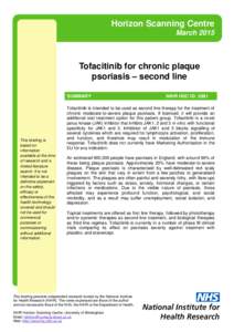 Tofacitinib for chronic plaque psoriasis – second line