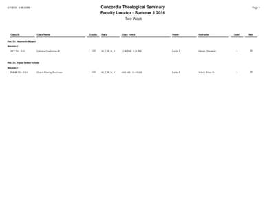 Concordia Theological Seminary Faculty Locator - Summer9:38:33AM  Page 1