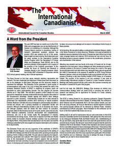 The International Canadianist International Council for Canadian Studies  March 2008