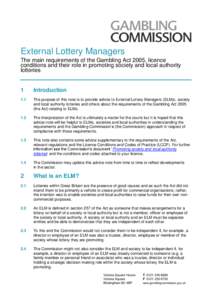 External lottery managers - advice note - June 2013