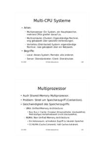Multi-CPU Systeme    Arten: