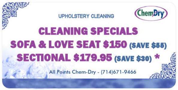 Chem Dry Coupons - Upholstery Cleaning Orange County