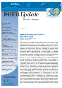IMBER Update Issue No. 6 - March 2007 Contents  Editorial