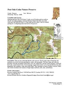 Post Oak-Cedar Nature Preserve County: Harrison Ownership: Forestry - IDNR Size: 266 acres